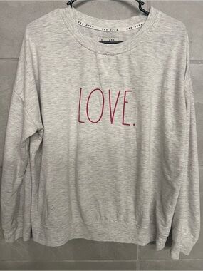 Rae Dunn Light Gray Sweatshirt with Black Logo